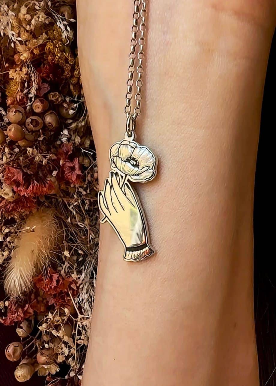Collana talismano "è questo il fiore" - in argento 925